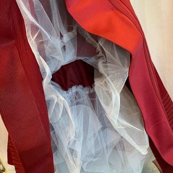 Evenings By Mon Cheri red mermaid strapless evening prom grad bridesmaid gown🔥 - Picture 9 of 16